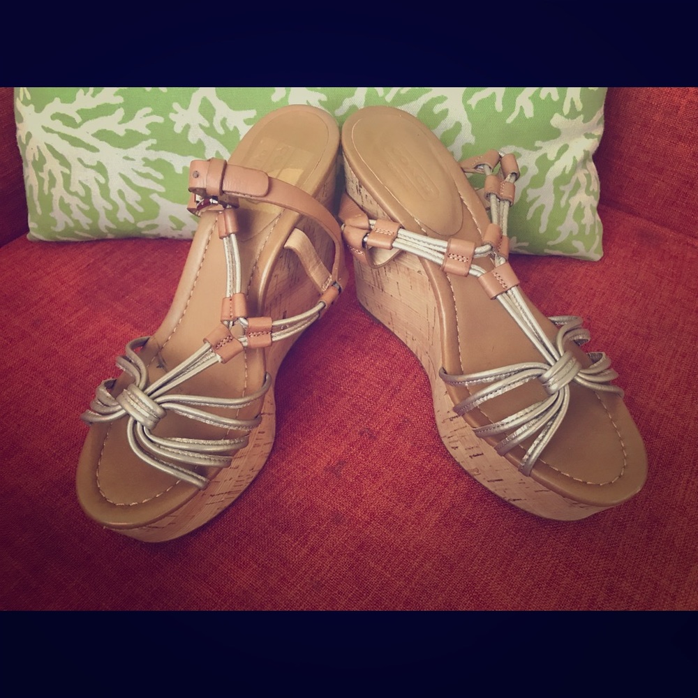 Size 5.5 Coach Wedge Sandals .